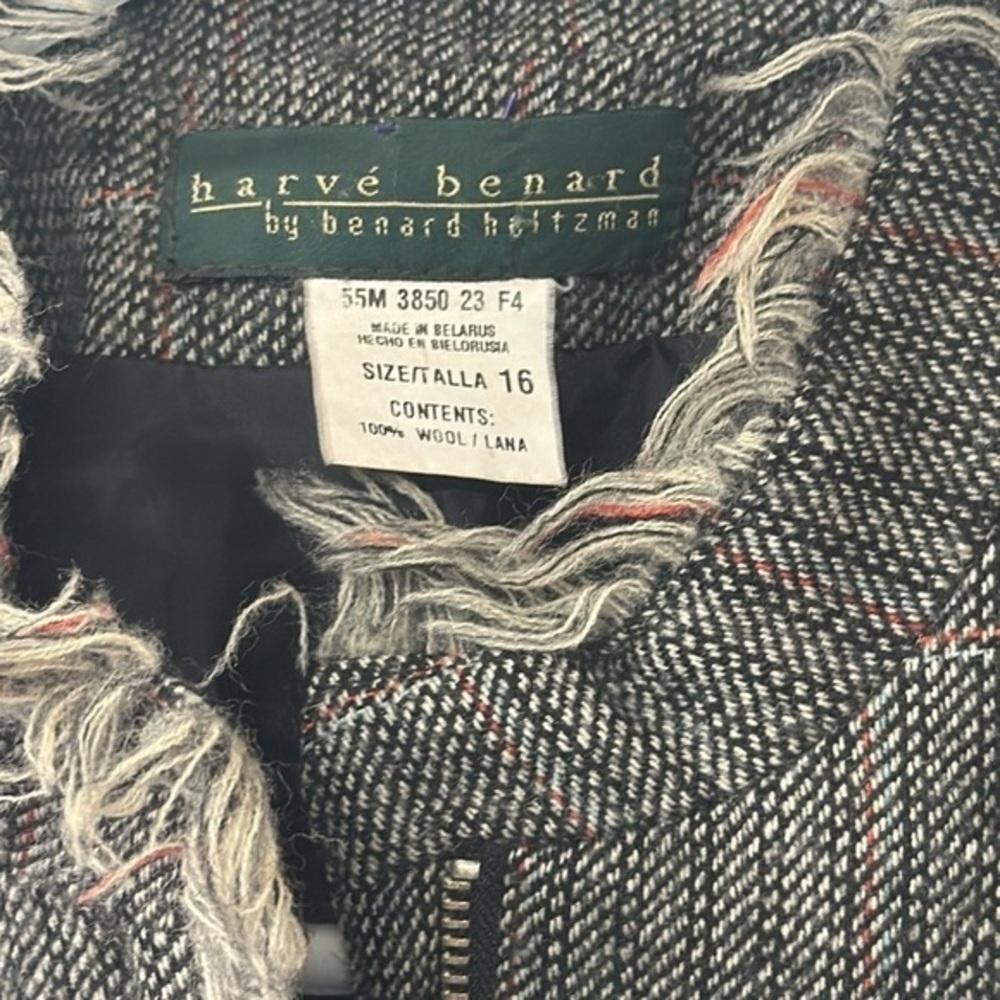 Harve Benard‎ by Benard Hultzman  vintage wool zip-up blazer women’s size 16 - Picture 2 of 7